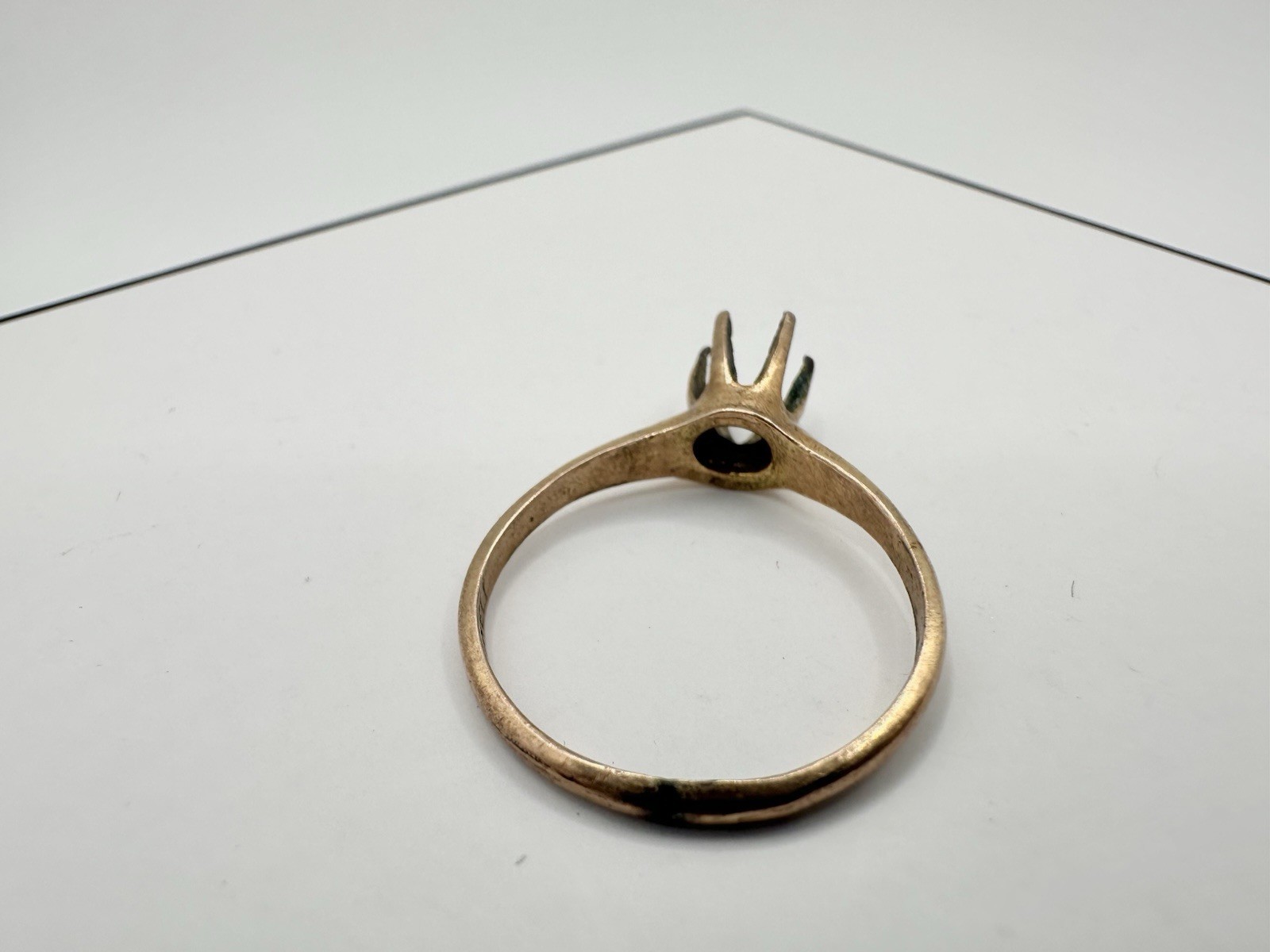 Antique Victorian Gold Shell Claw Prong Setting Ring SZ6.75 Repair No Stone Read