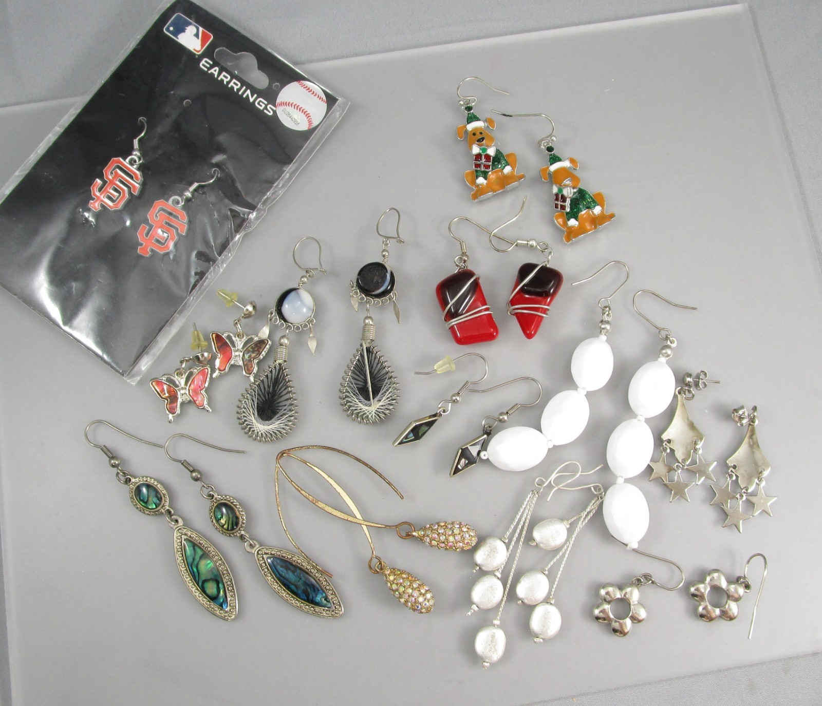 Vtg Mod Varying Colors & Multi Styles LOT of 12 Post Pierced Earrings 177Q