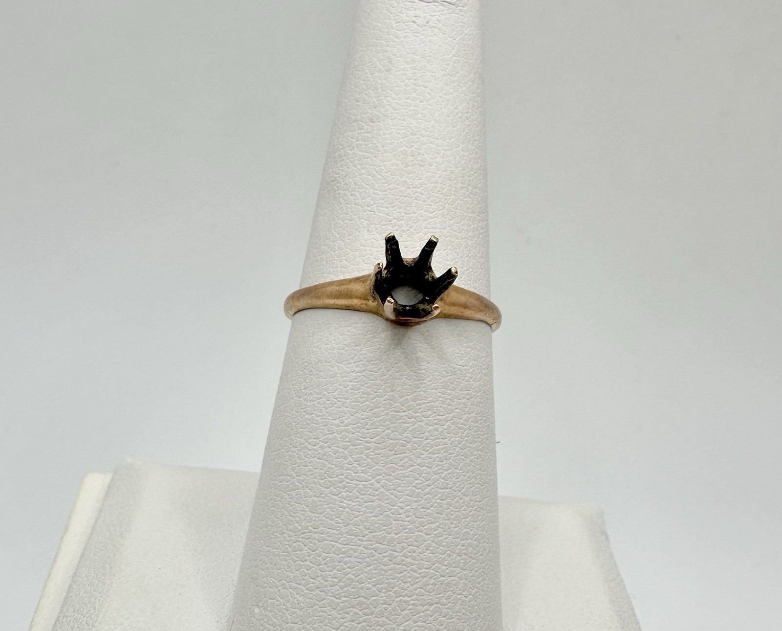 Antique Victorian Gold Shell Claw Prong Setting Ring SZ6.75 Repair No Stone Read