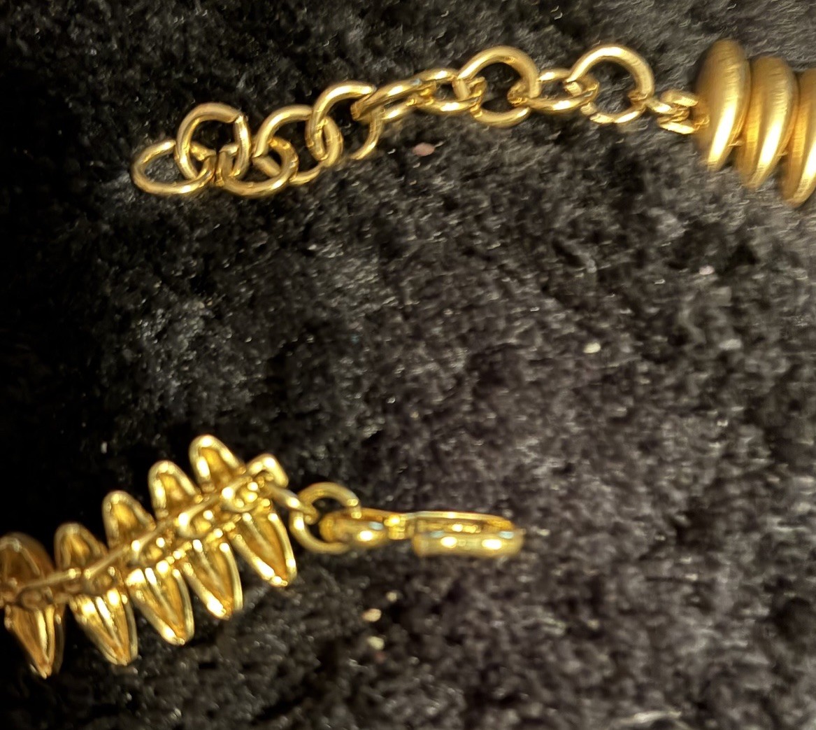 Monet Vintage Gold Tone Graduated Fringed Spike Collar Necklace Textured Finish