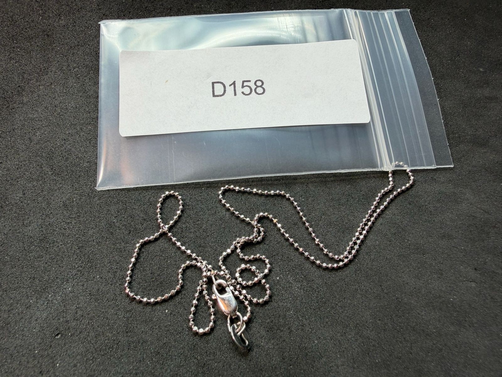1.86g Vintage Sterling Silver 925 Ball Bead Chain Necklace 16 in M