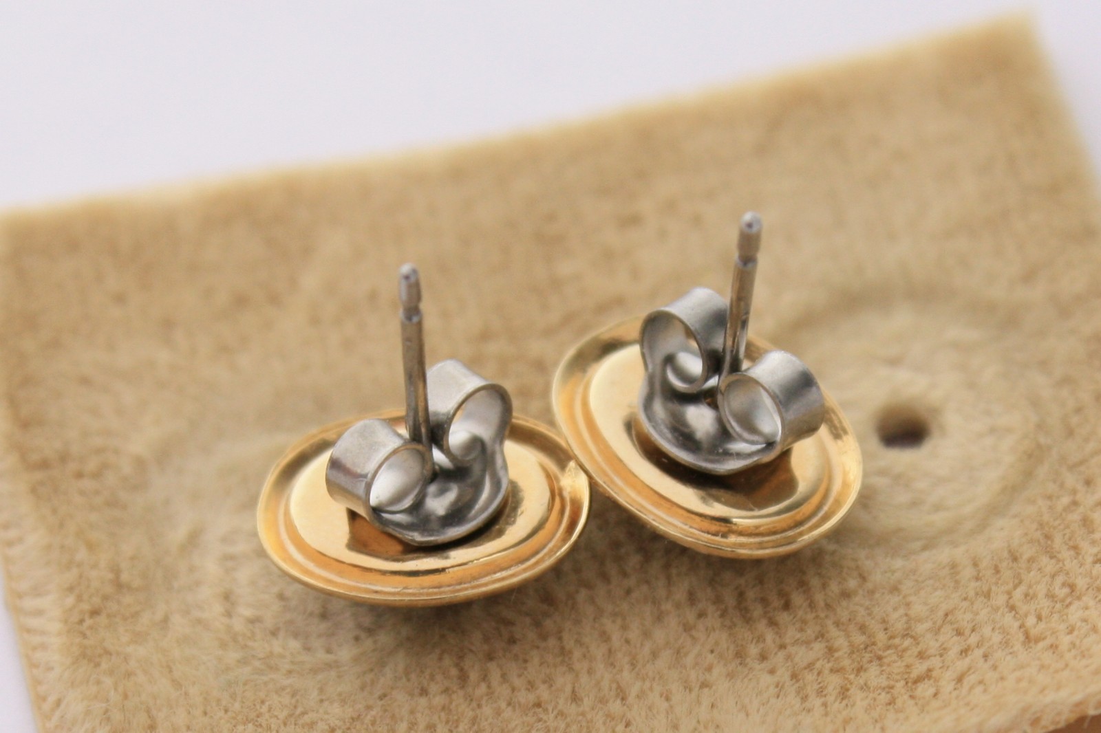 Vintage Tiger Eye 14K Eterna-Klad Stud Earrings