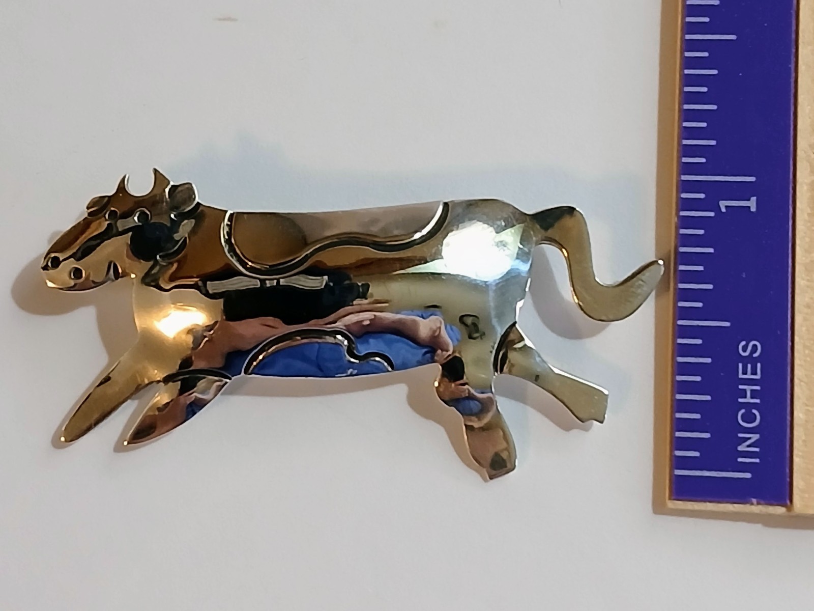 Vintage Sterling Silver 925 Taxco Cow Brooch Pin TB-48 Taller Borda Workshop Mex