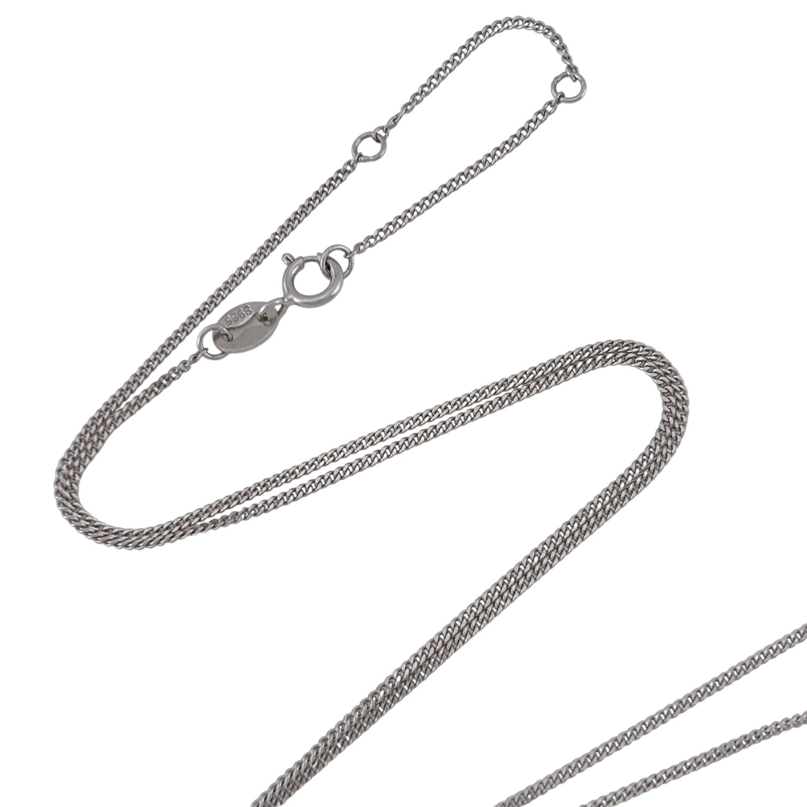 Vintage Sterling Silver 925 Curb Link Chain Necklace 15.5″, 16.5″, 17.5″