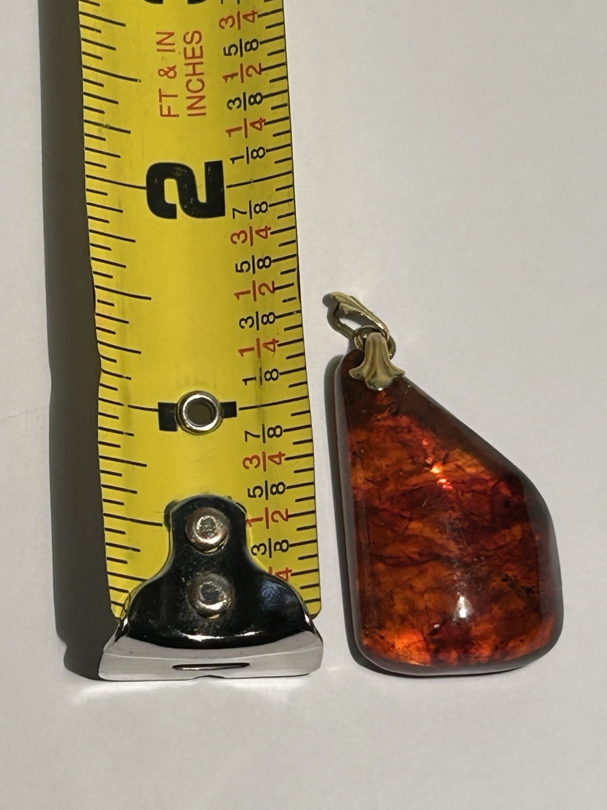 Vintage Baltic Amber Pendant Gold Bail AD Mark Honey Cognac Natural*