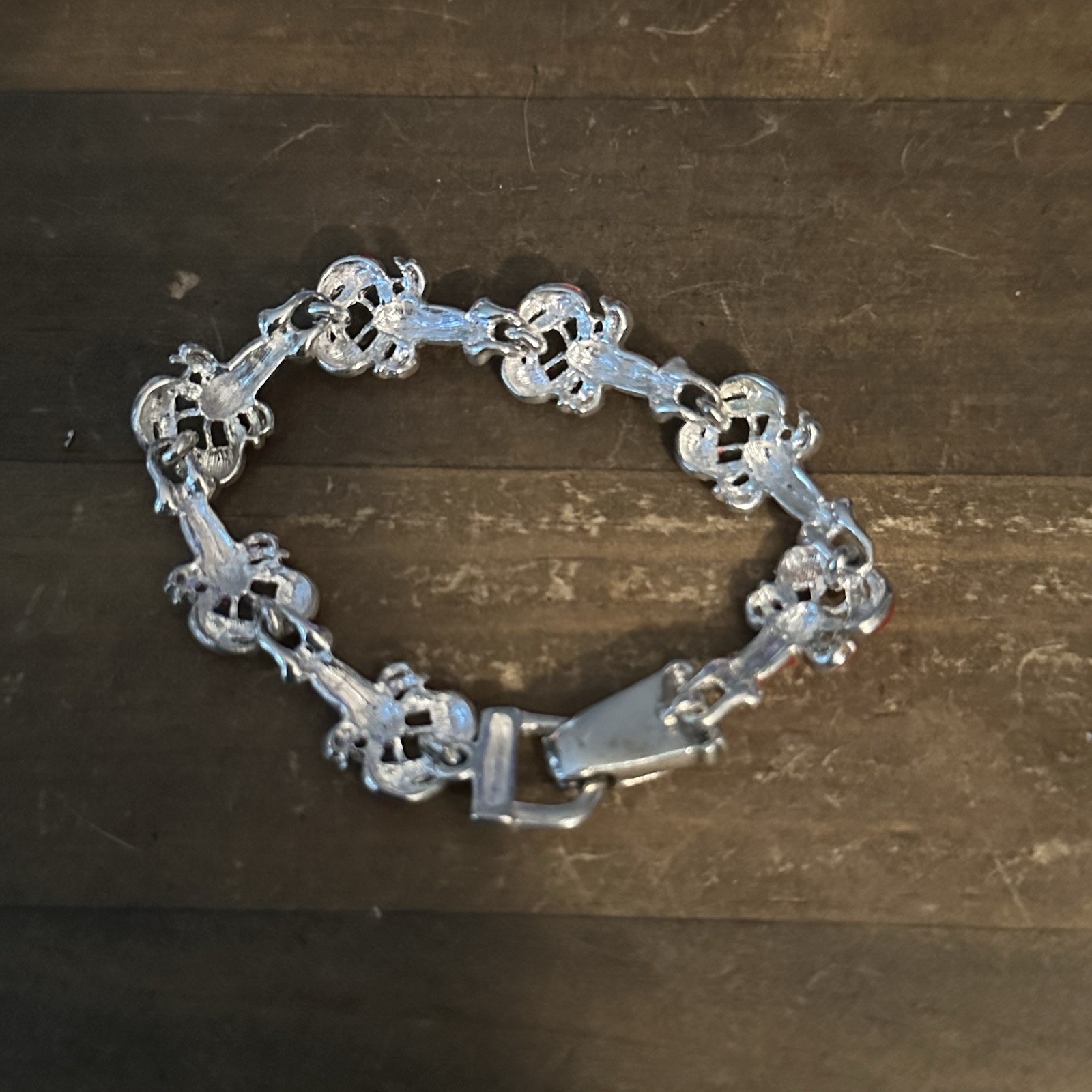 Vintage red lobster link bracelet