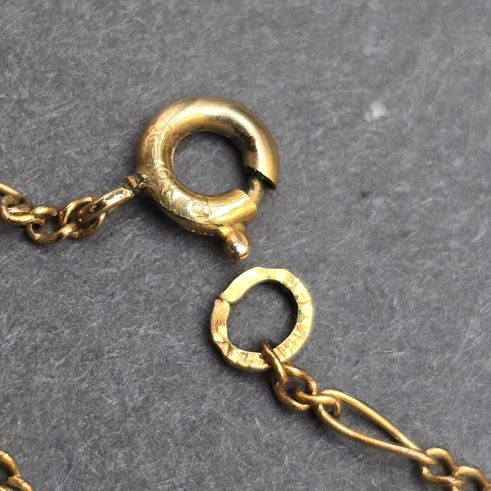 Vintage 12k Gold Filled Double Heart Choker Necklace Figaro Chain Statement
