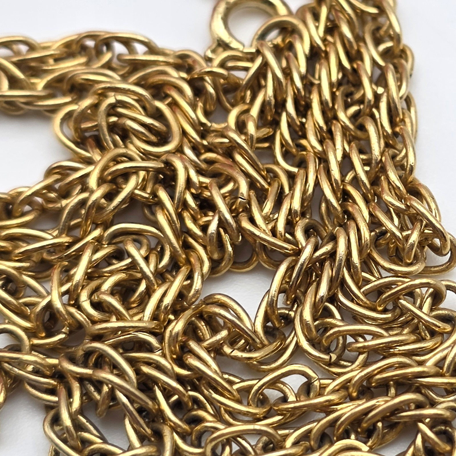 Vintage Gold Tone 23 In 4mm Wheat Spiga Chain Necklace Spring Ring Clasp