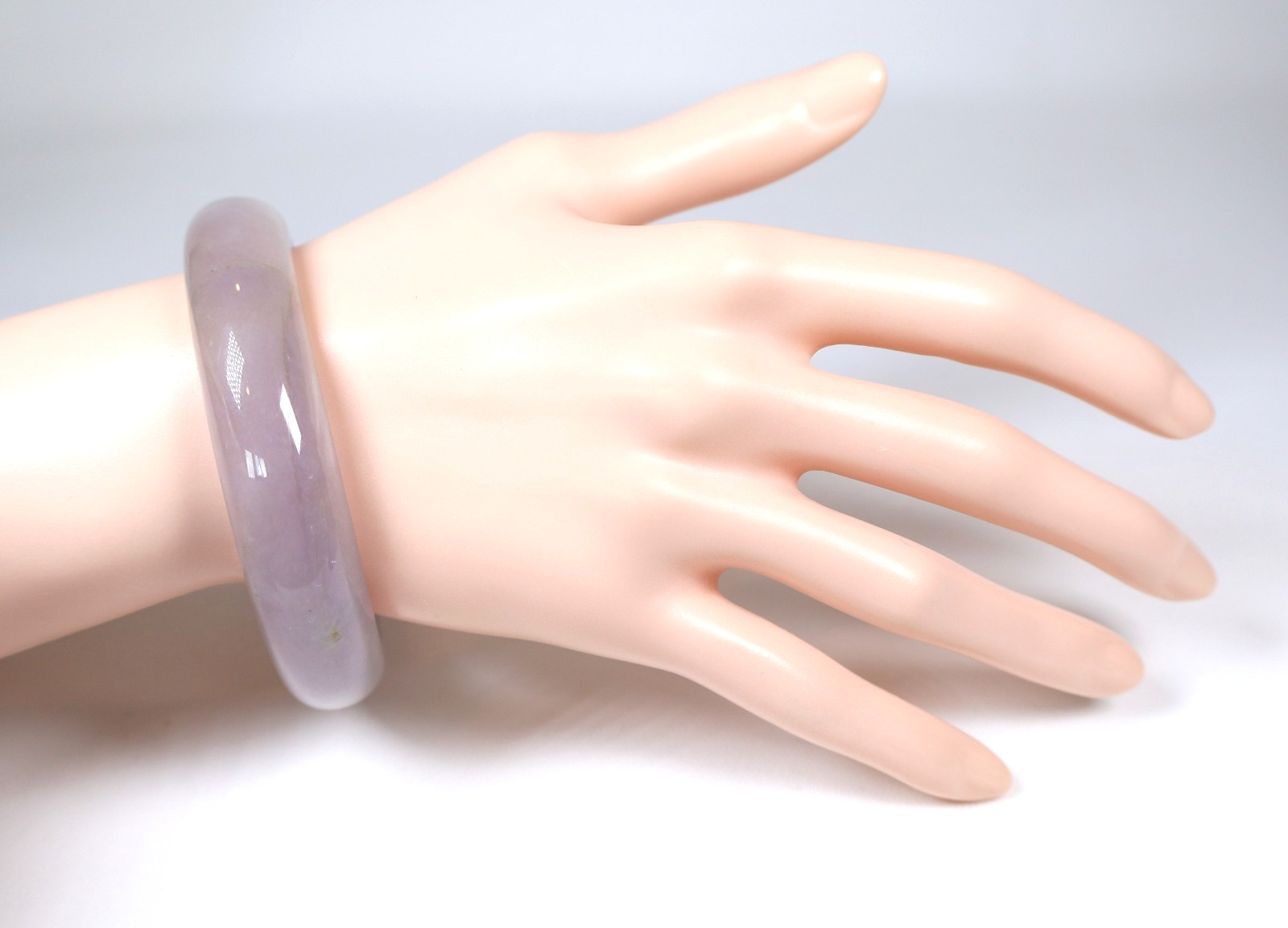 Rare Genuine Vintage Translucent Purple Lavender Jadeite Bangle 57.09mm Diameter