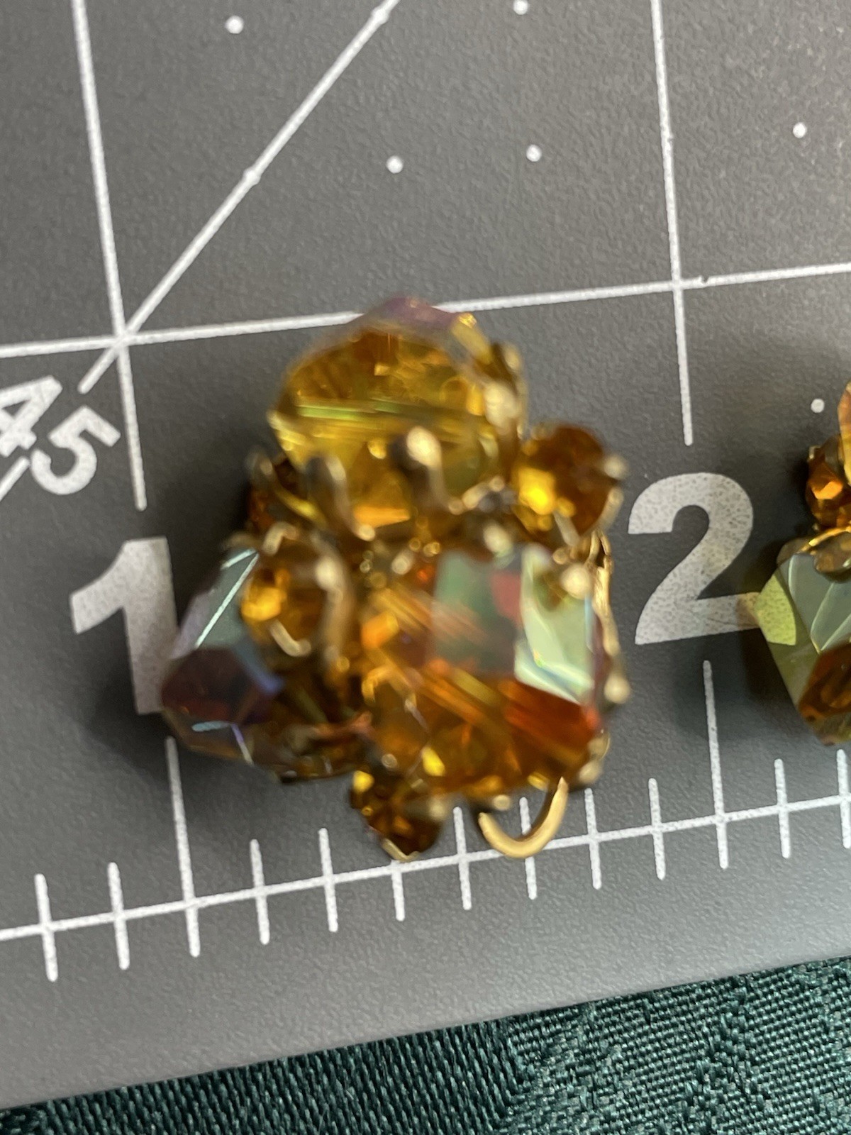 Vintage Vogue Honey Amber Faceted Czech Glass Necklace And Earring Demi- Parure