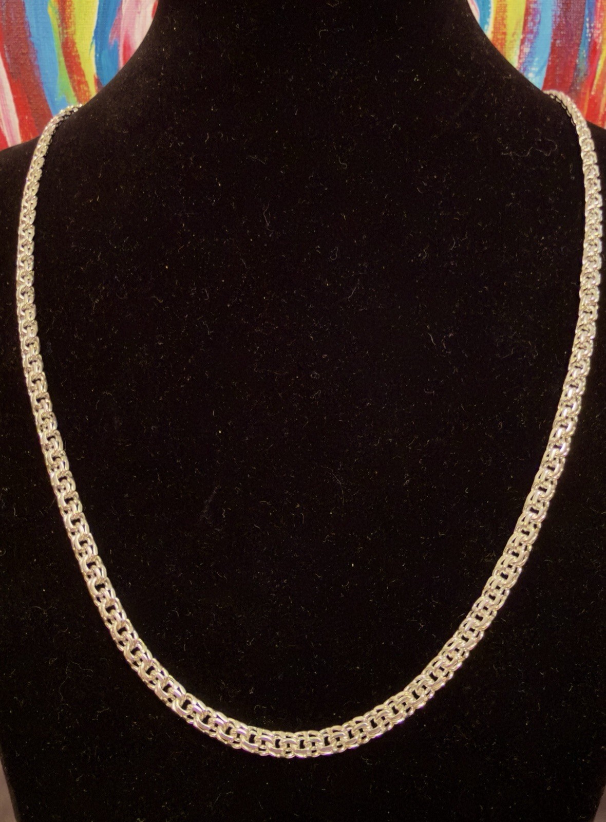 875 Sterling Silver Chain- 22.2″ – 56 cm – Vintage East European USSR Era #1936