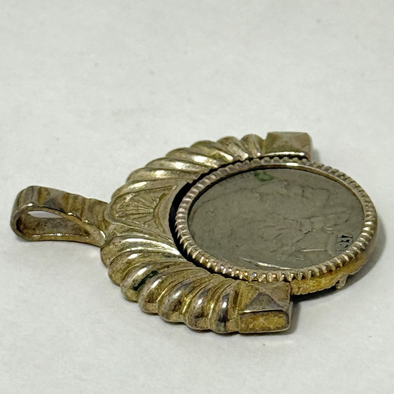 Vintage 925 Sterling Silver Pendant with 1937 Buffalo Nickel Reversible Coin