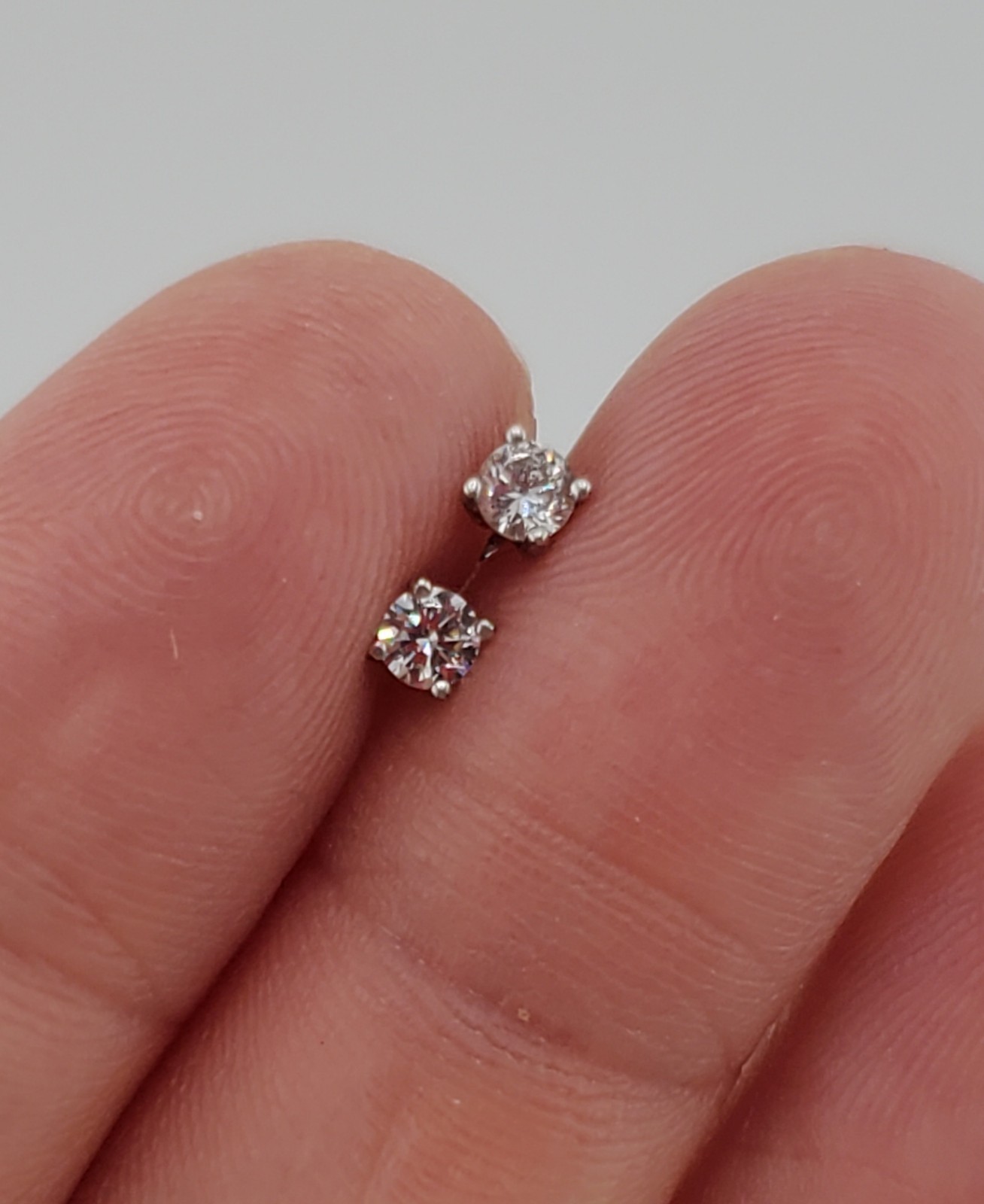 VTG 925 API Stud CZ 3mm Earrings Sterling Silver Brilliant Petite Daily Wear