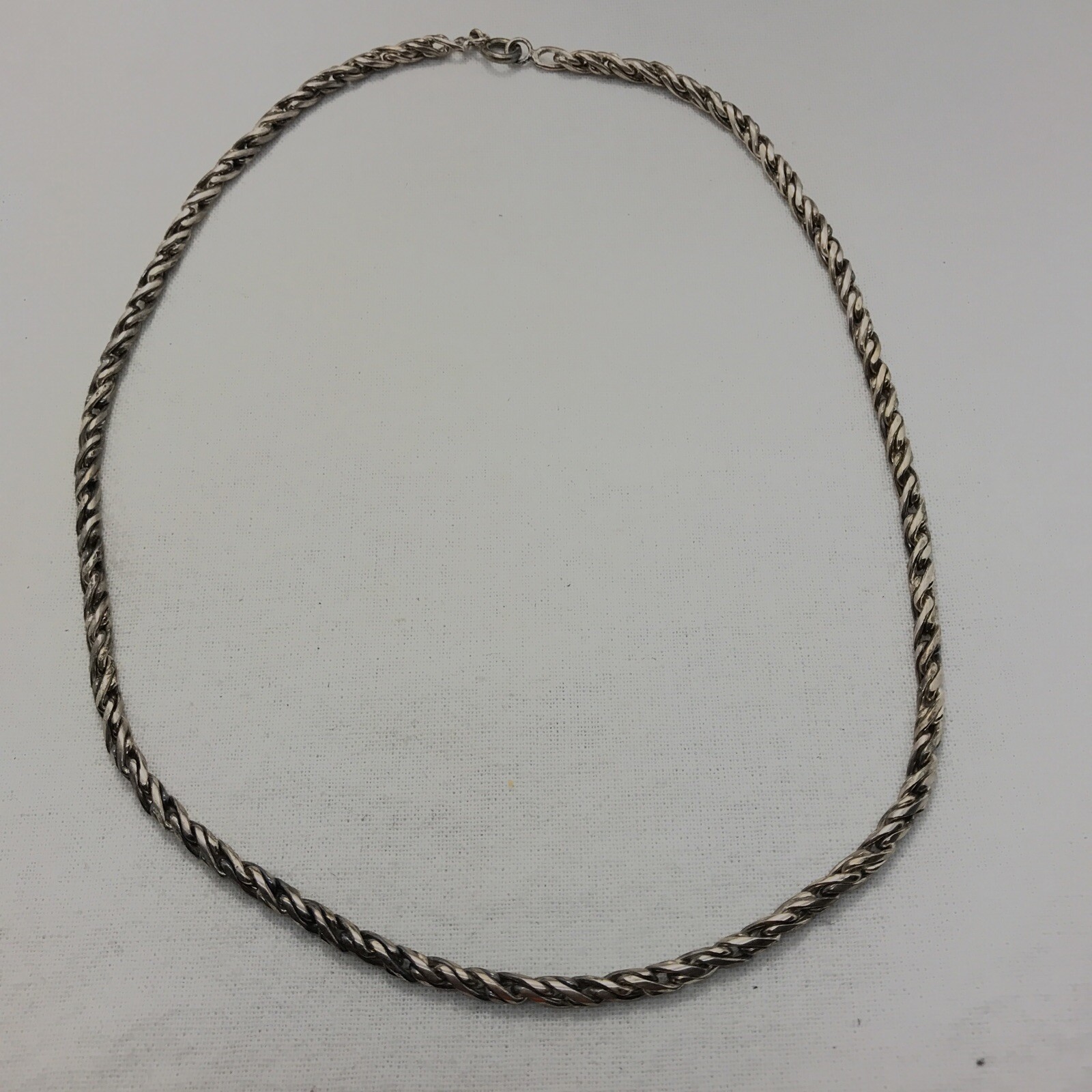 Vintage Sterling Silver Delicate Rope Chain Necklace 17-18″