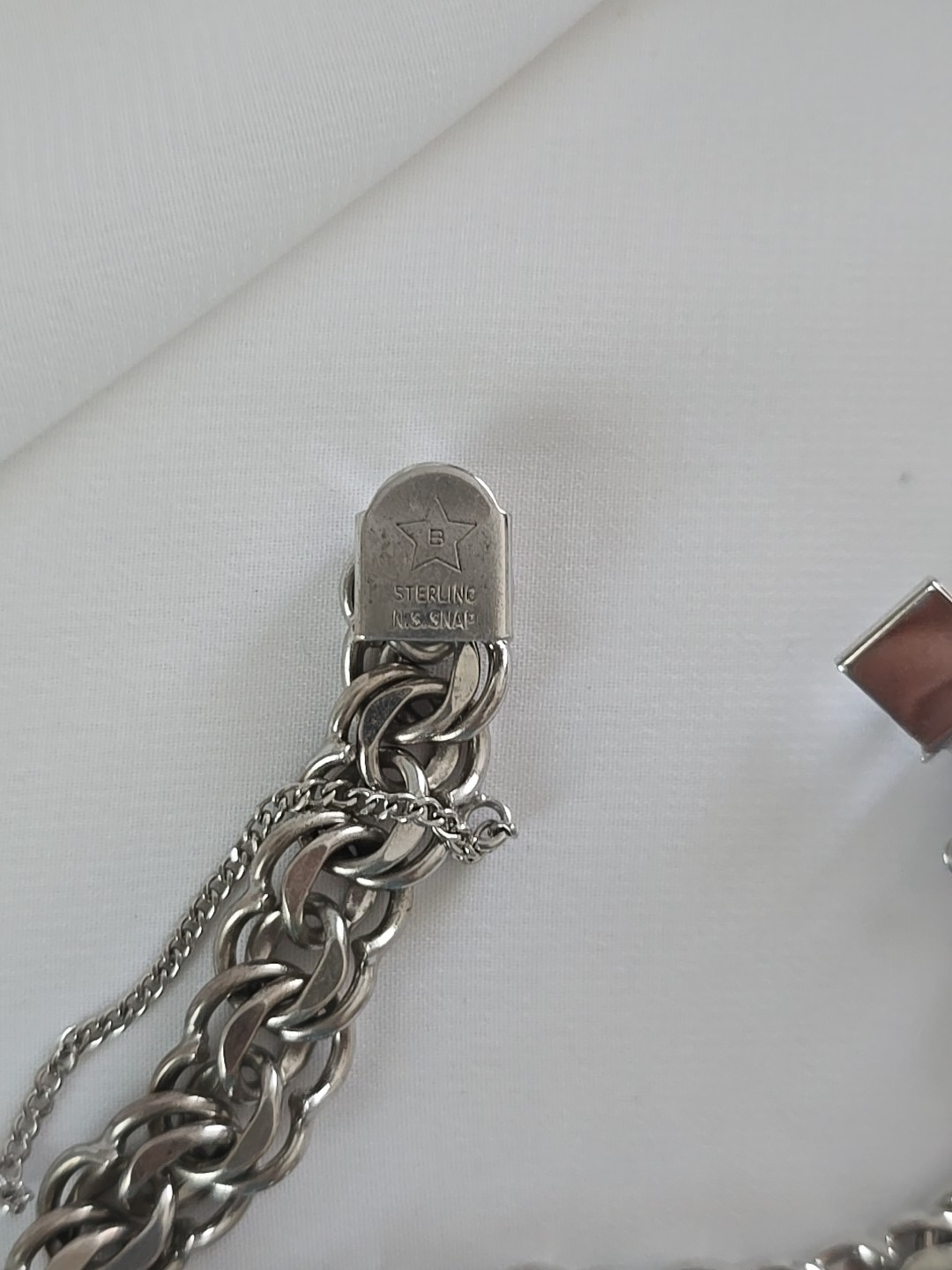 BALLOU STERLING SILVER STARTER CHARM BRACELET DOUBLE LINK