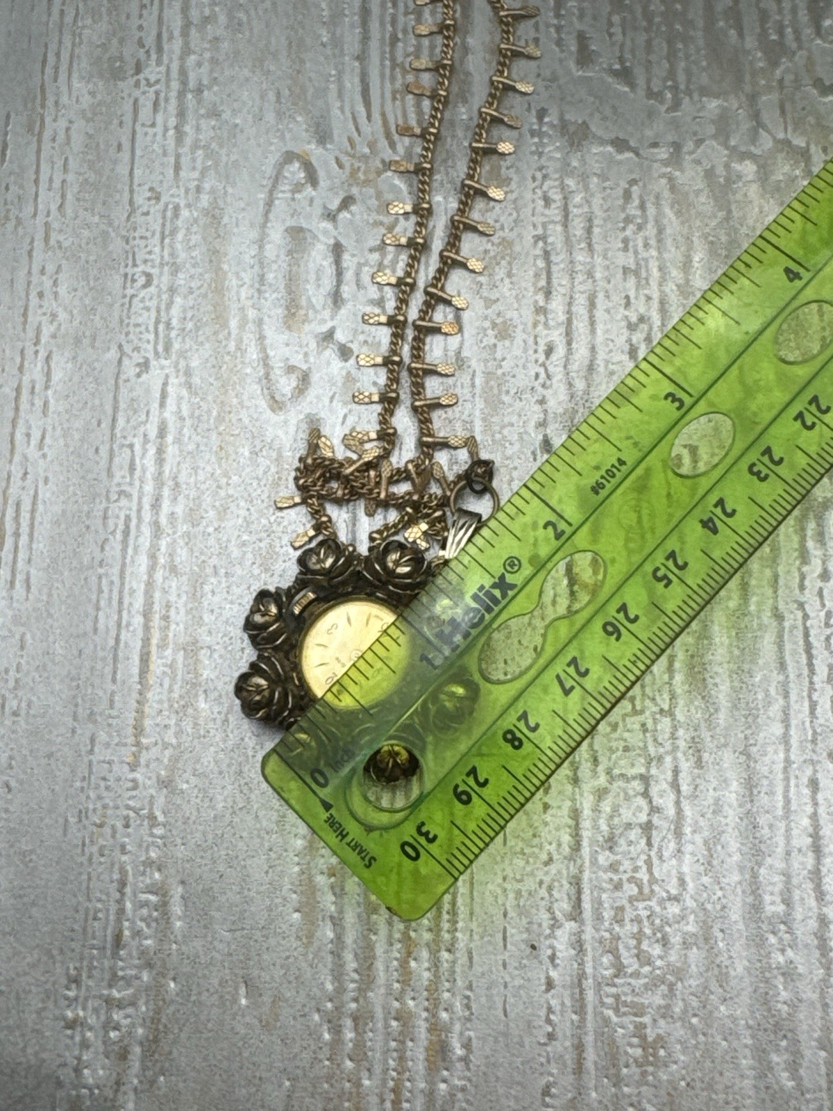VTG Endura Mechanical Pendant Watch With Rose Bezel And Textured Chain-works