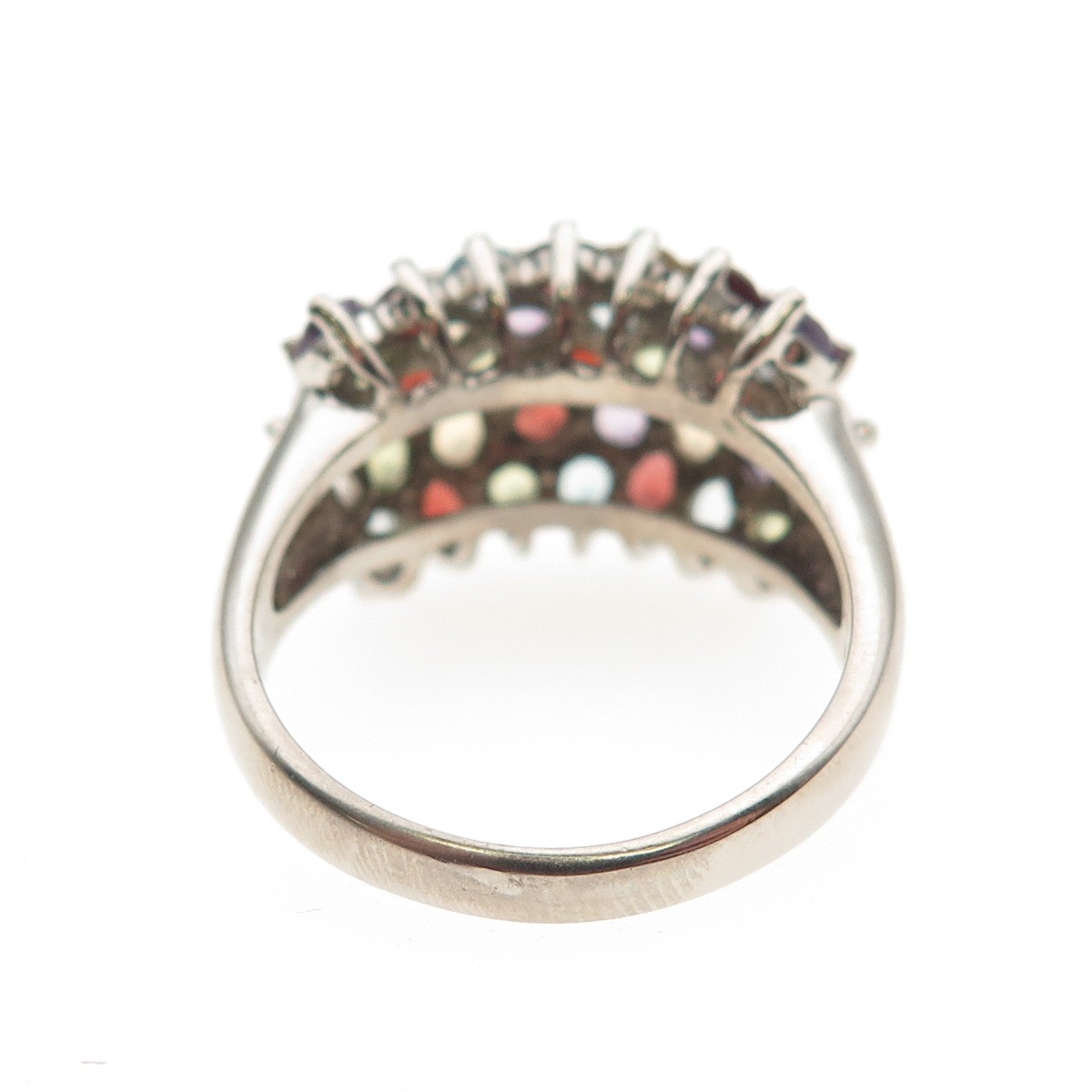 DBJ Dee Berkle 925 Sterling Silver Vintage Real Multi-Color Gem Ring Size 9