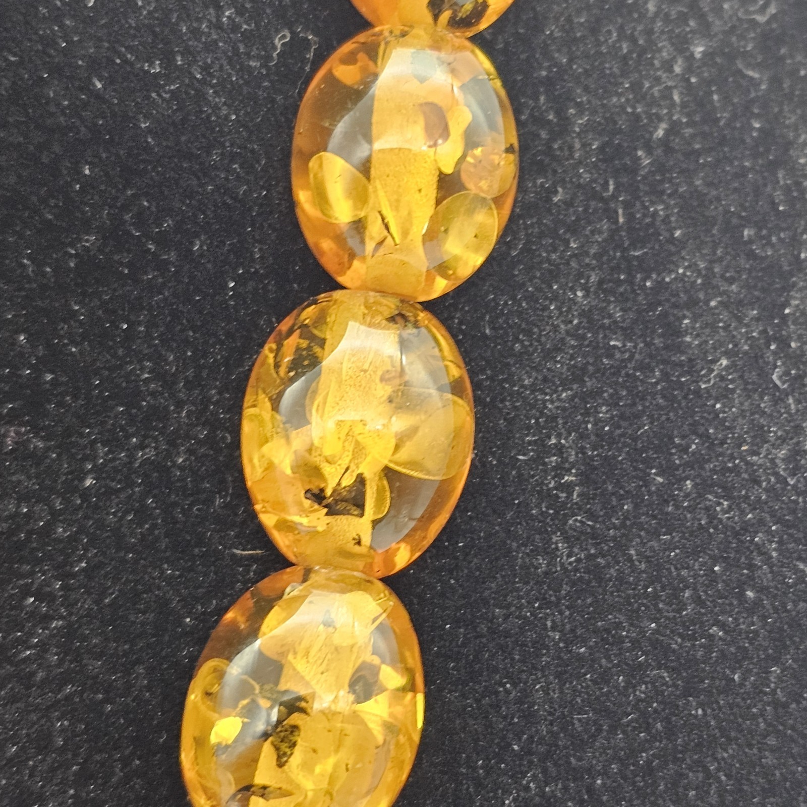 Vintage Baltic Amber Necklace Natural Honey Gold Beads 25″