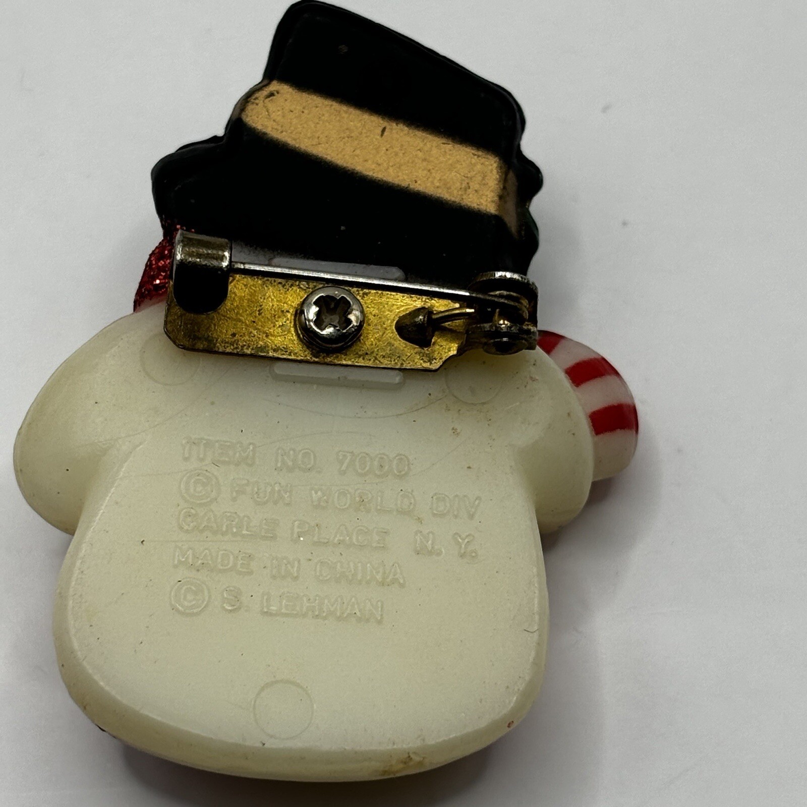 VTG Fun World Snowman Christmas Winter Pin