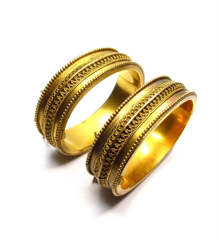 Victorian Gold Filled Etruscan Revival Bracelet Lot of 2 SET
