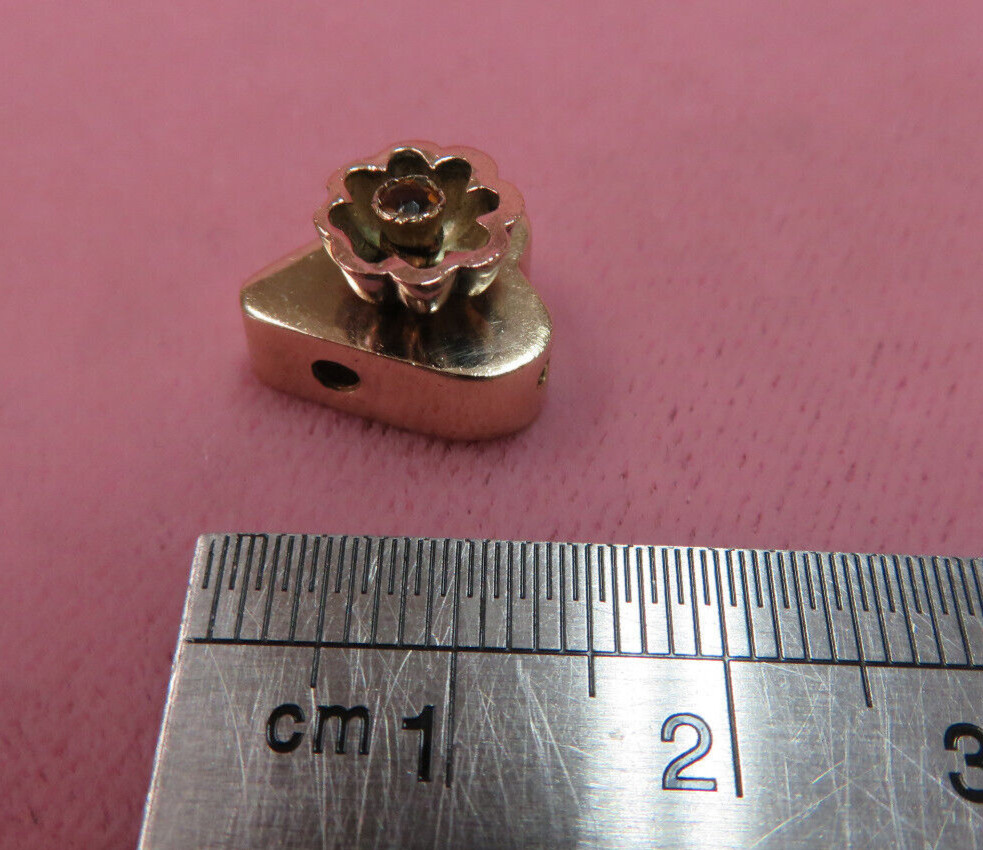 14K Solid Y. Gold Citrine Slide Charm for Bracelet 1.86 Grams