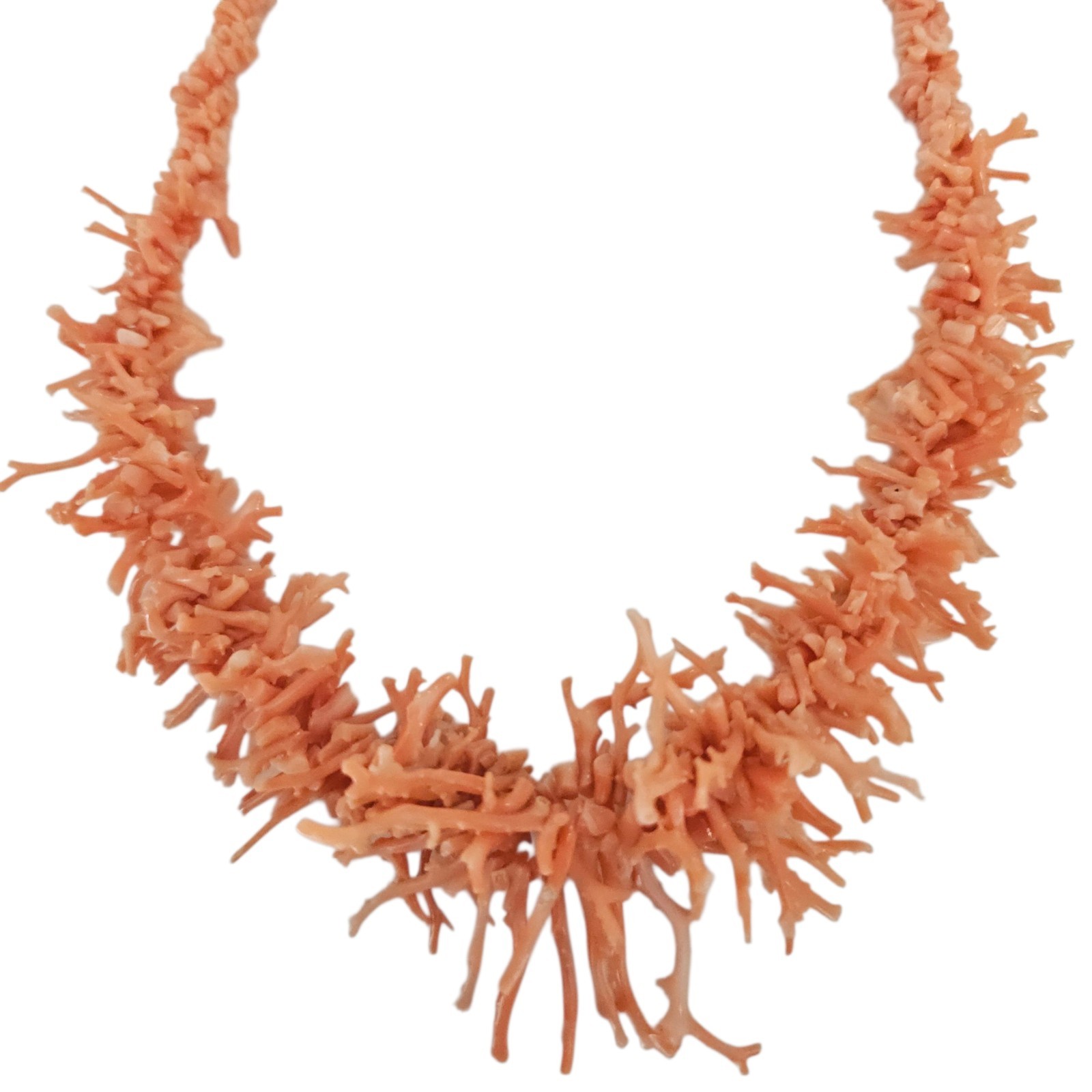 Graduated Coral Branch Necklace Vintage Genuine Natural 22″