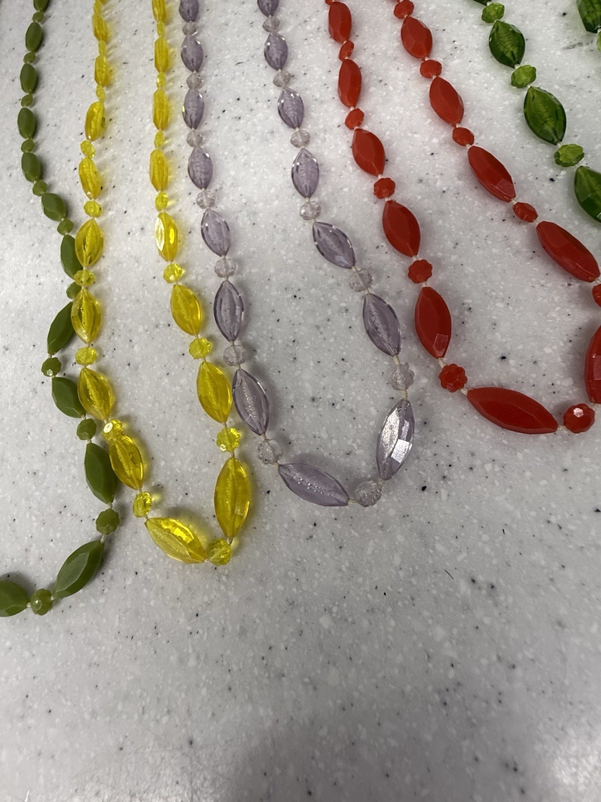 Vintage Lucite Acrylic Faceted Crystal Beaded Necklace Lot of 13 Multi Colors