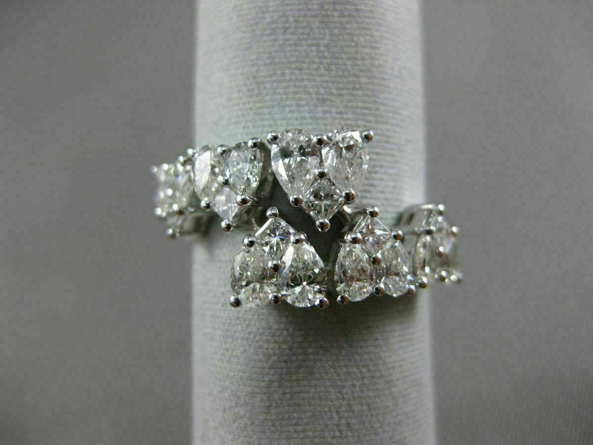 ESTATE WIDE 1.53CT DIAMOND 18KT WHITE GOLD 3D CRISS CROSS MULTI HEART LOVE RING