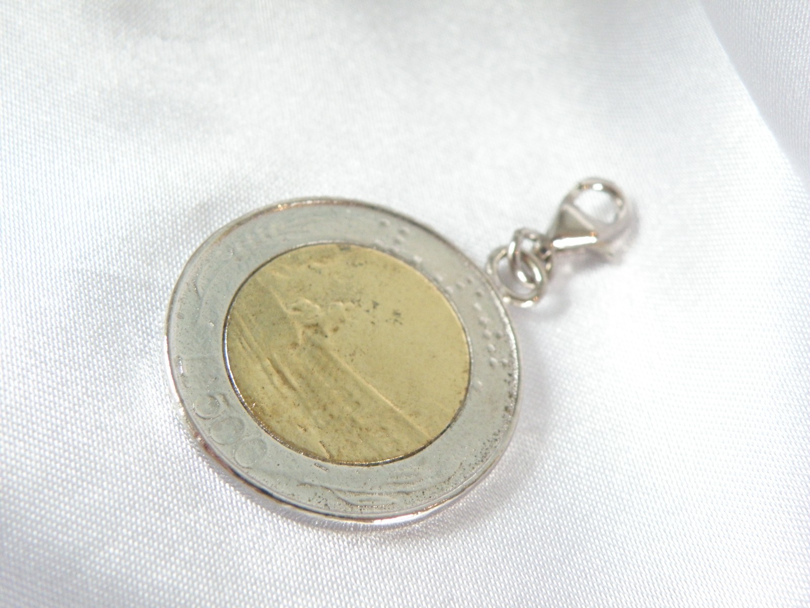 Vintage Sterling Silver 925 Italian Italy Coin Pendant