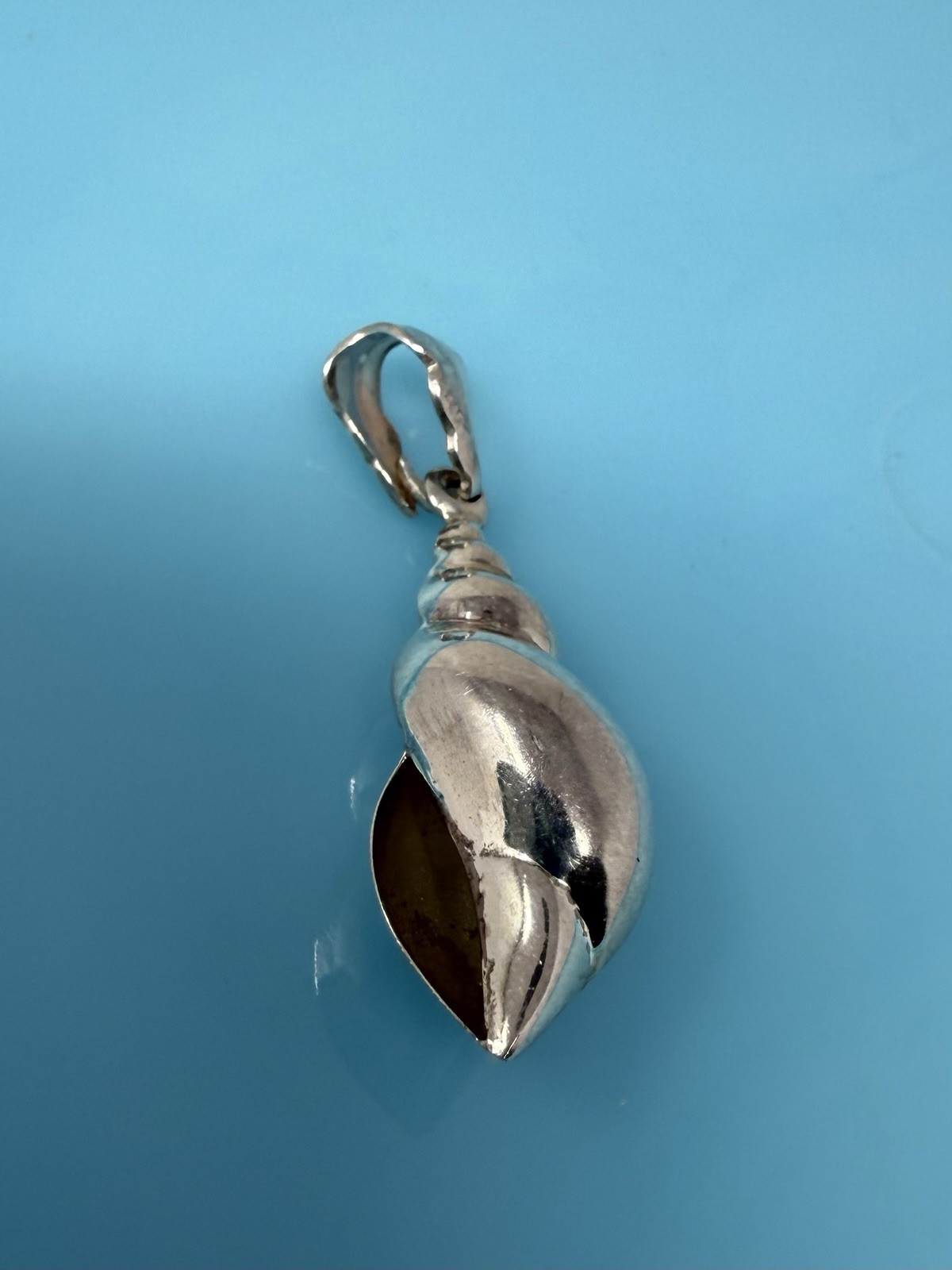Vintage 925 Sterling Silver Conch Beach Sea Shell Pendant 2g