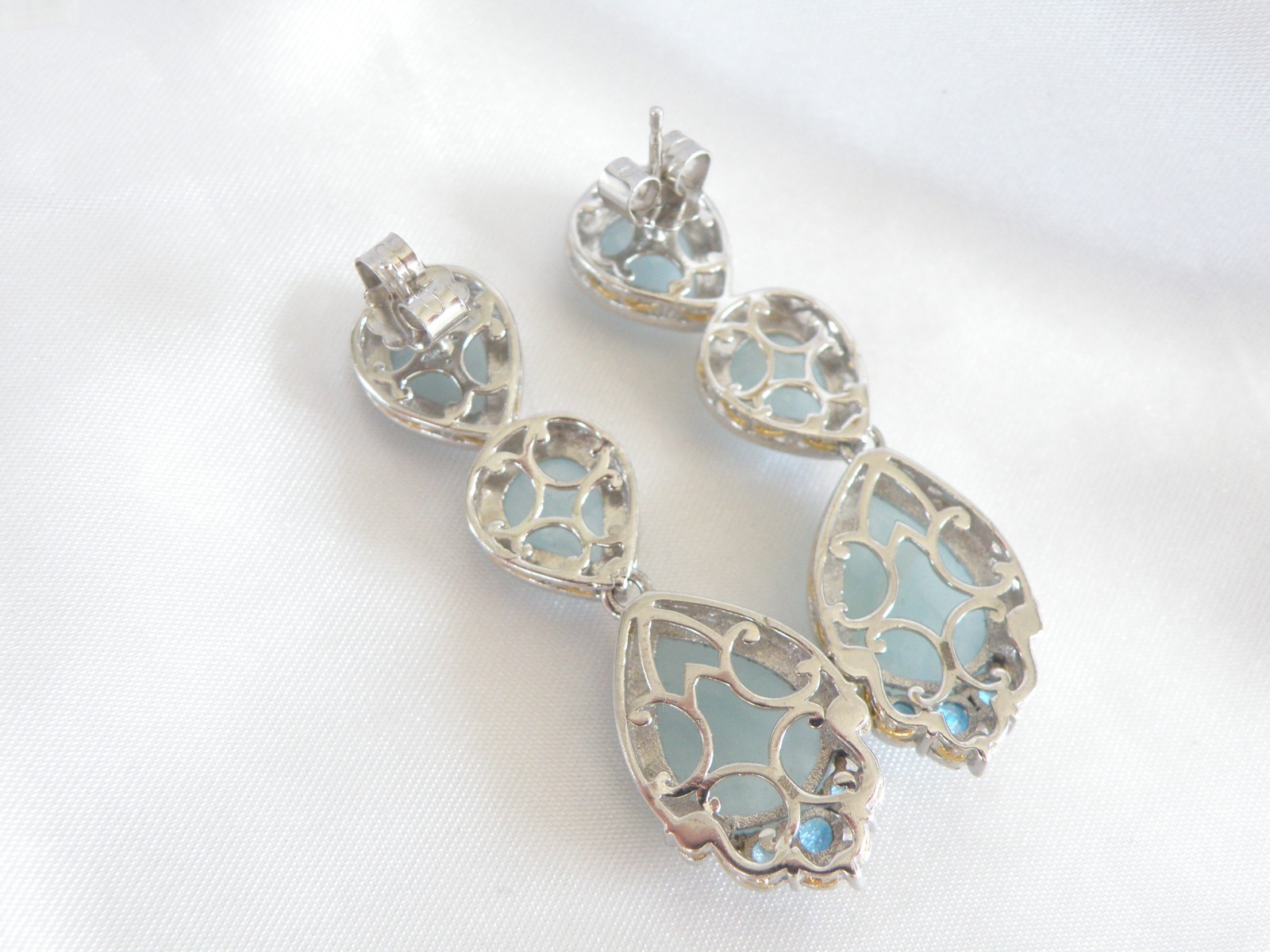 Gem En Vogue Michael Valitutti Sterling Silver 925 Milky Aquamarine Earrings