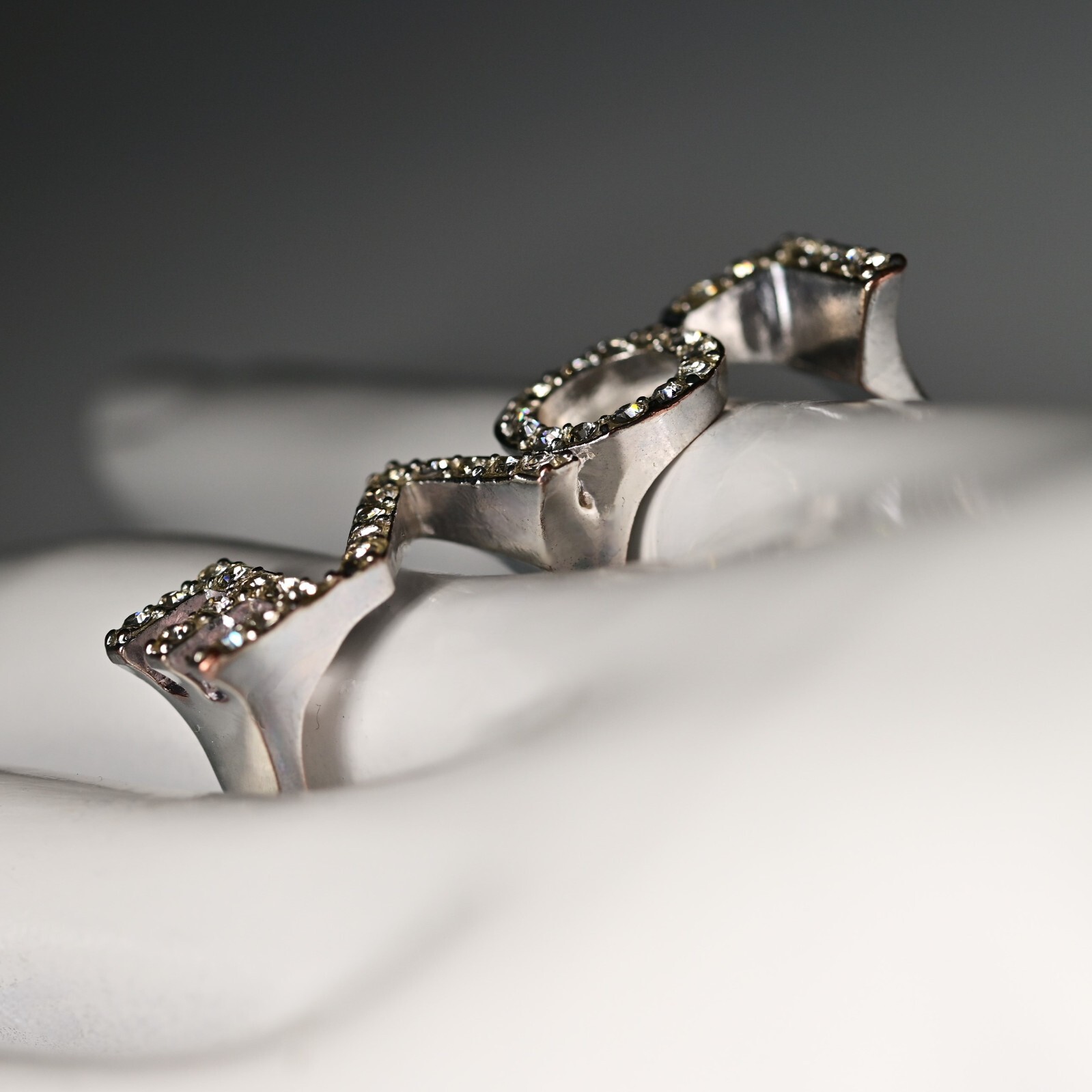 LOVE Letter Original Vintage Rhinestone Designer Cubic Zirconia Dual Estate Ring