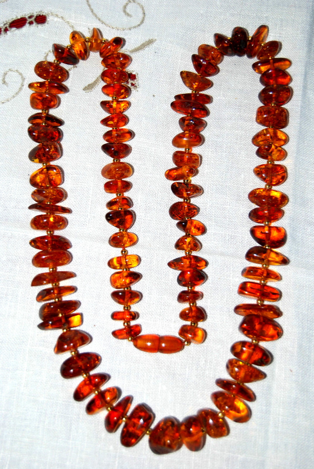 Vintage large Genuine Beautiful Every Day Baltic Amber Choker Necklace 33”