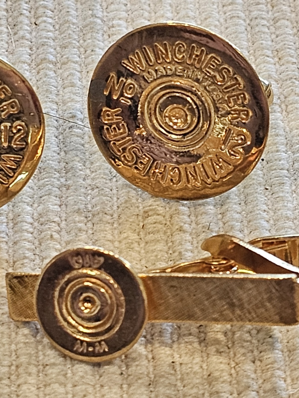 1960s 70s Winchester Cuff Links Tie Clip Set L@@K!!!