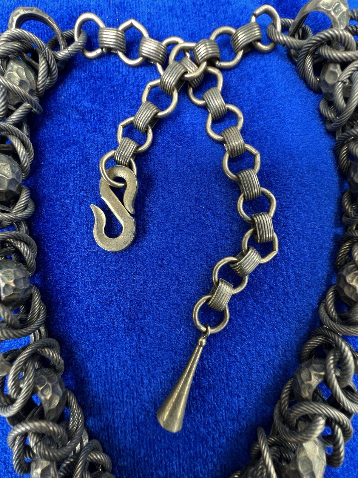VTG HENKEL & GROSSE Victorian Revival Rhinestone & Art Glass Fob Necklace RUNWAY
