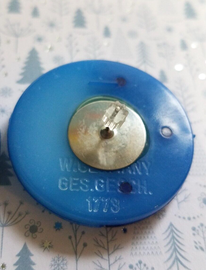 Vtg 1950’S Signed West Germany Ges Gesch 1773 Two Tone Blue Post Earring Round