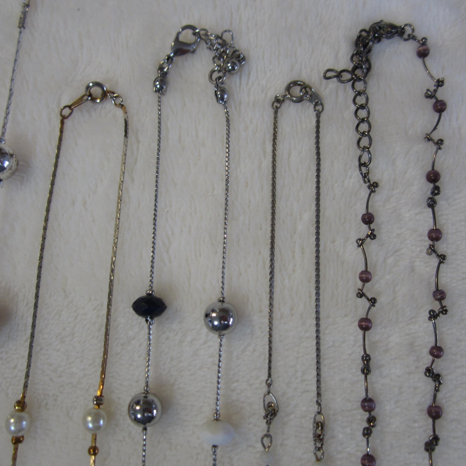 Lot of 8 Delicate Necklaces Silver/Gold Tone Crystals Shells and Beads