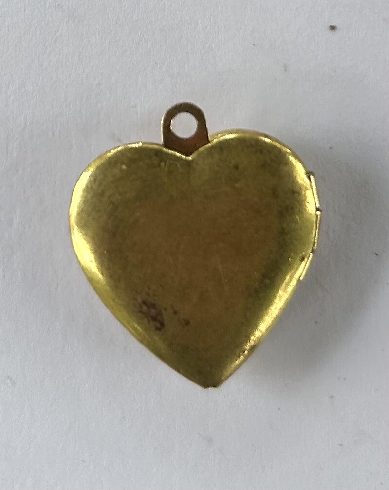 2 Vintage Enamel Heart Locket, Cornucopia, Floral 14k Gold Plated, Hand painted
