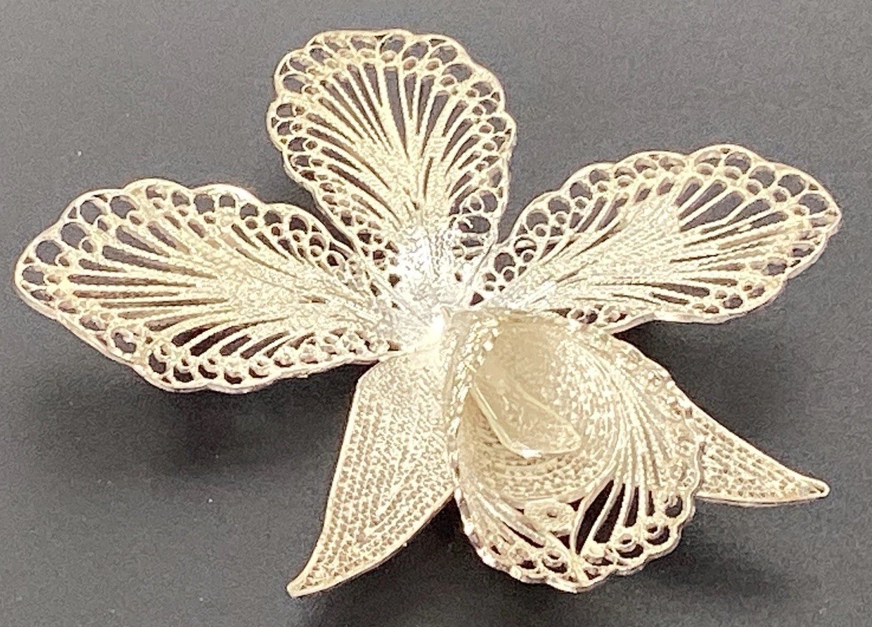 Vintage Pin Brooch Flower 2” 925 Sterling Silvet Women’s Jewelry 9 Grams