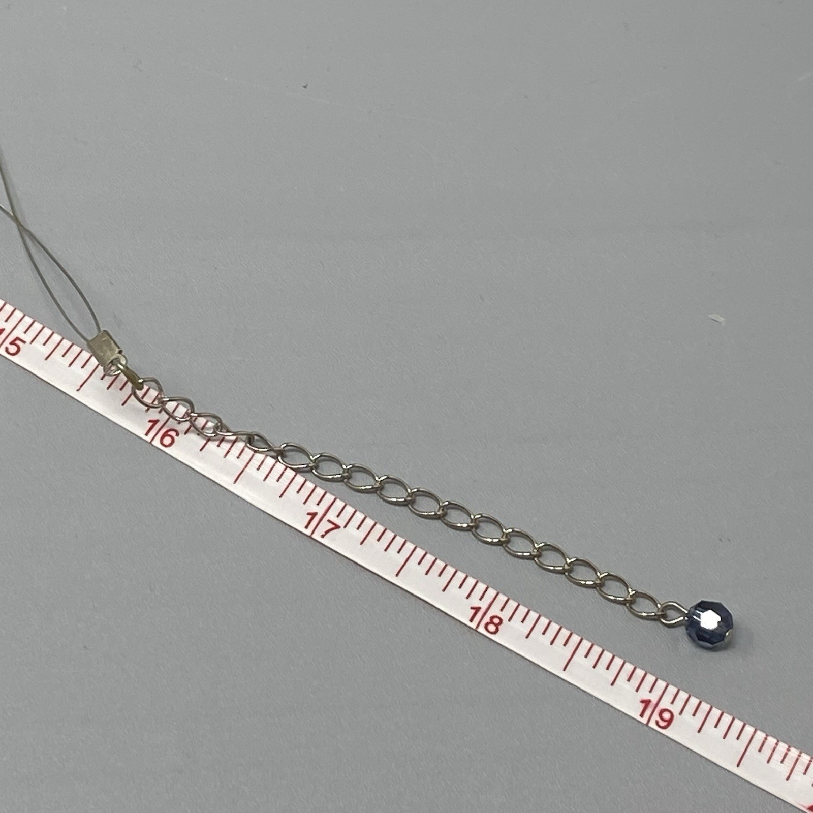 Glass Bead Fringe Necklace Blue Gray Station Layered Collar Memory Wire 19″