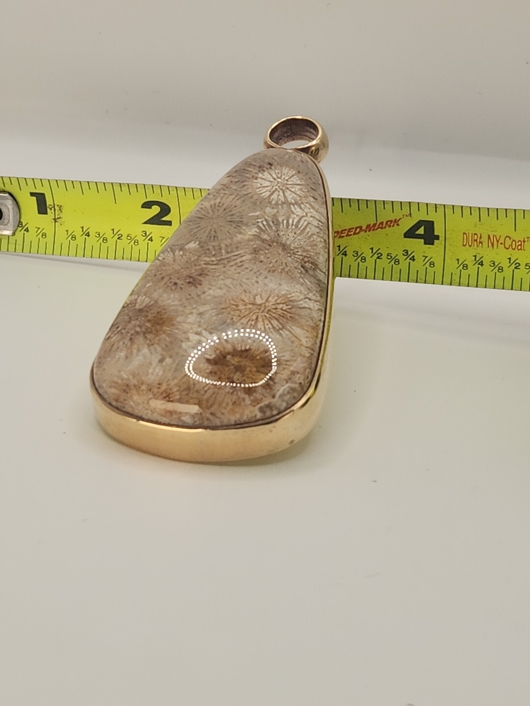 STEPHEN DWECK Large Vintage 2002 Fossil Coral Stone Bronze Pendant. Unique