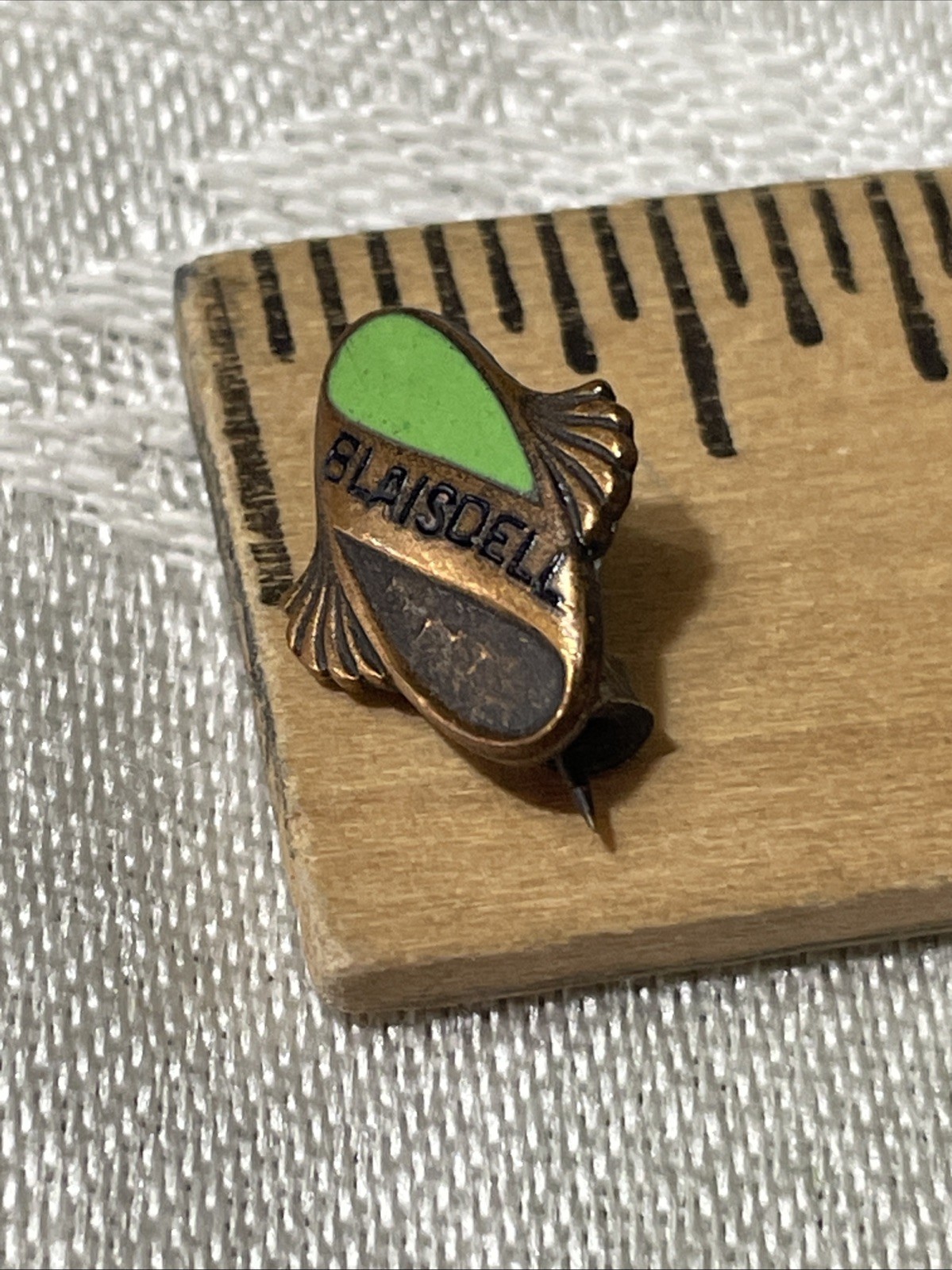 Antique Blaisdell Lapel Pin Copper & Enamel Finish Art Nouveau Design