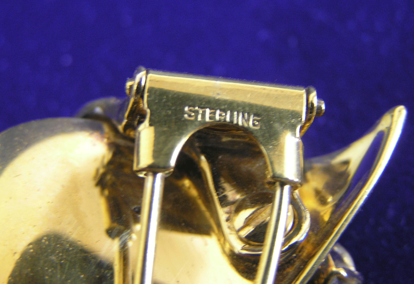 Sterling Gold Wash Clear Rhinestone Art Deco Fur Clip Brooch Pennino?