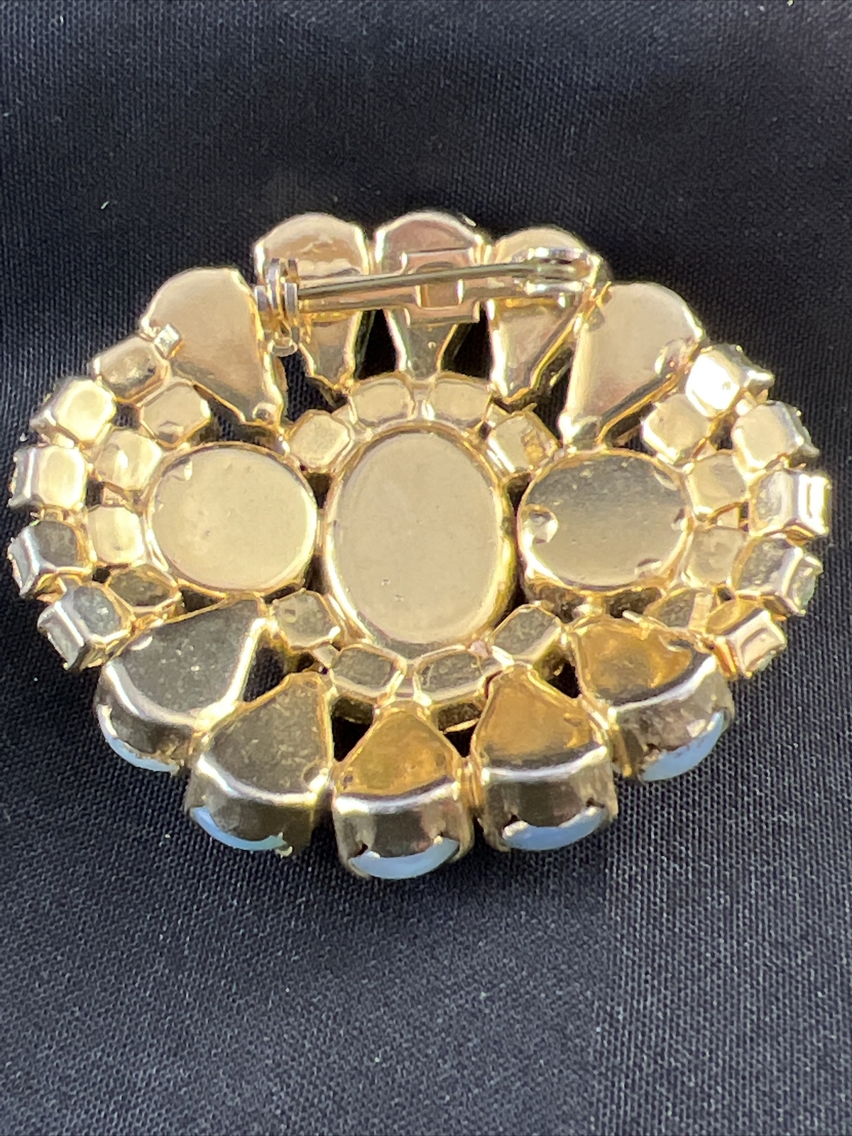 Vintage DeLizza and Elster JULIANA Green Givre & Rhinestone with White Accents