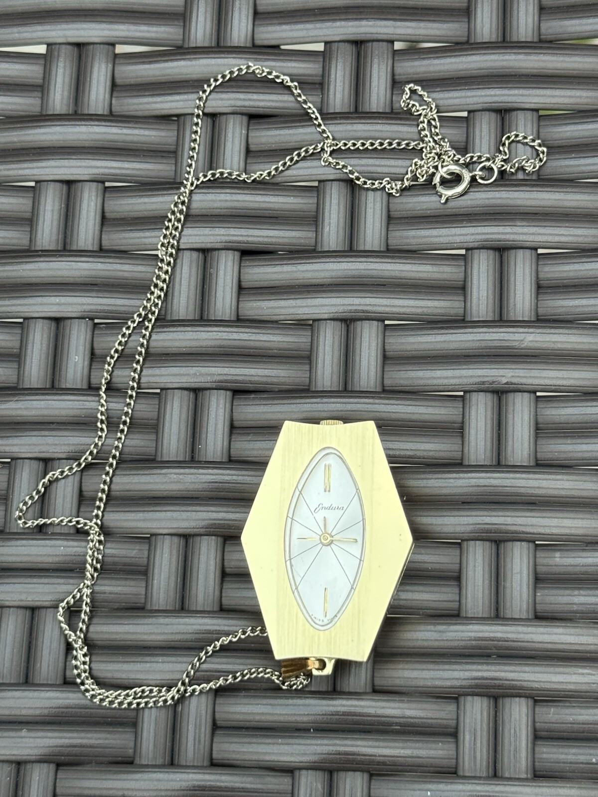 Vintage Endura Gold-tone Pendant Watch, New Battery