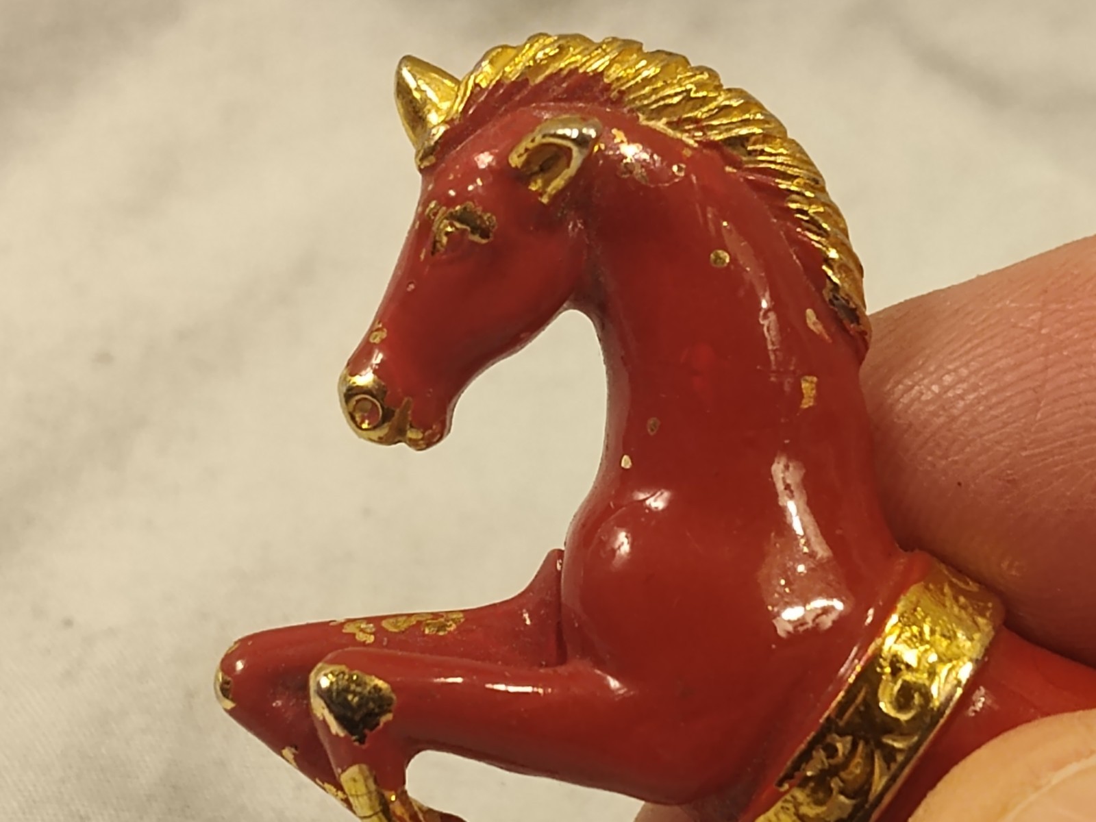 Vintage Red Horse Brooch Pin Equestrian