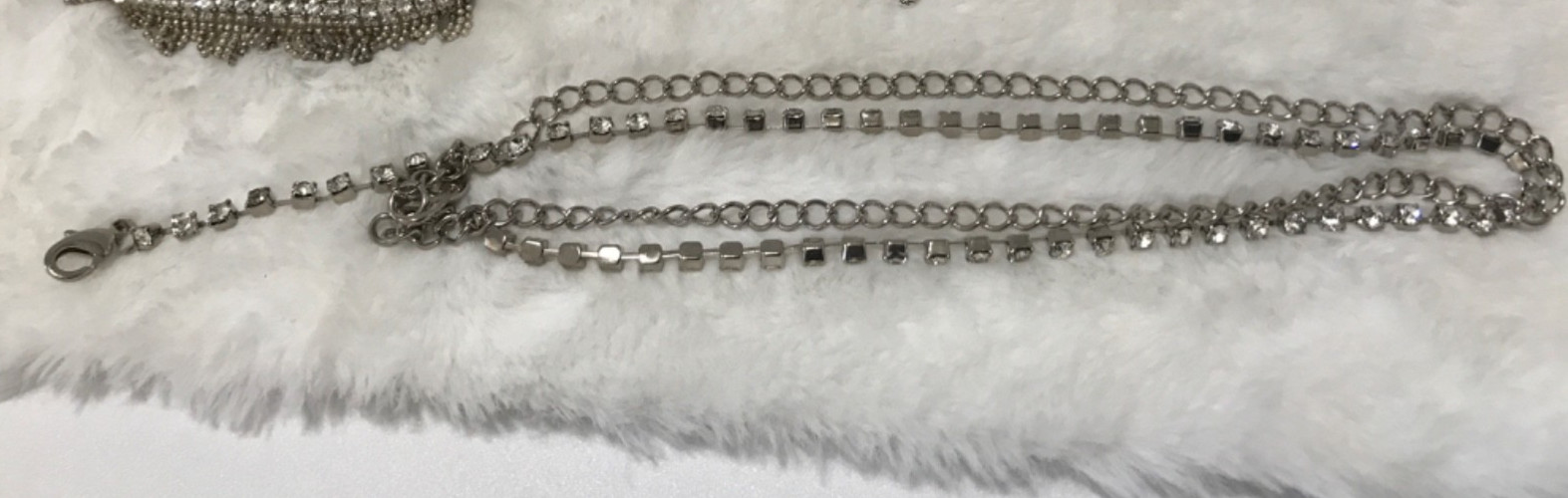 Vintage Lot Wearable Rhinestone Jewelry Belt Necklace Earrings Pin Bracelet