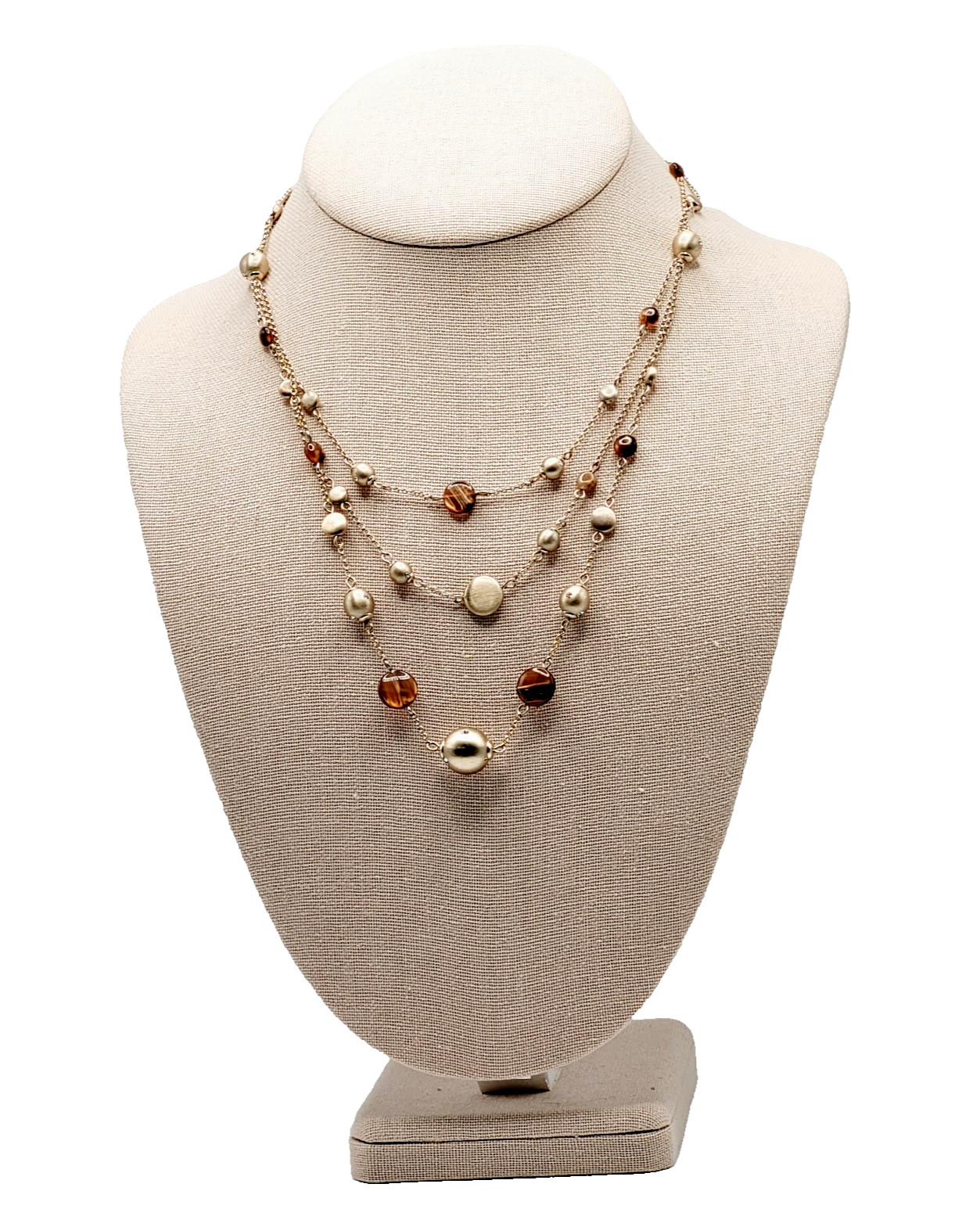 Monet Multi Strand Layer Floating Necklace Festoon Vintage Necklace 16 Inch