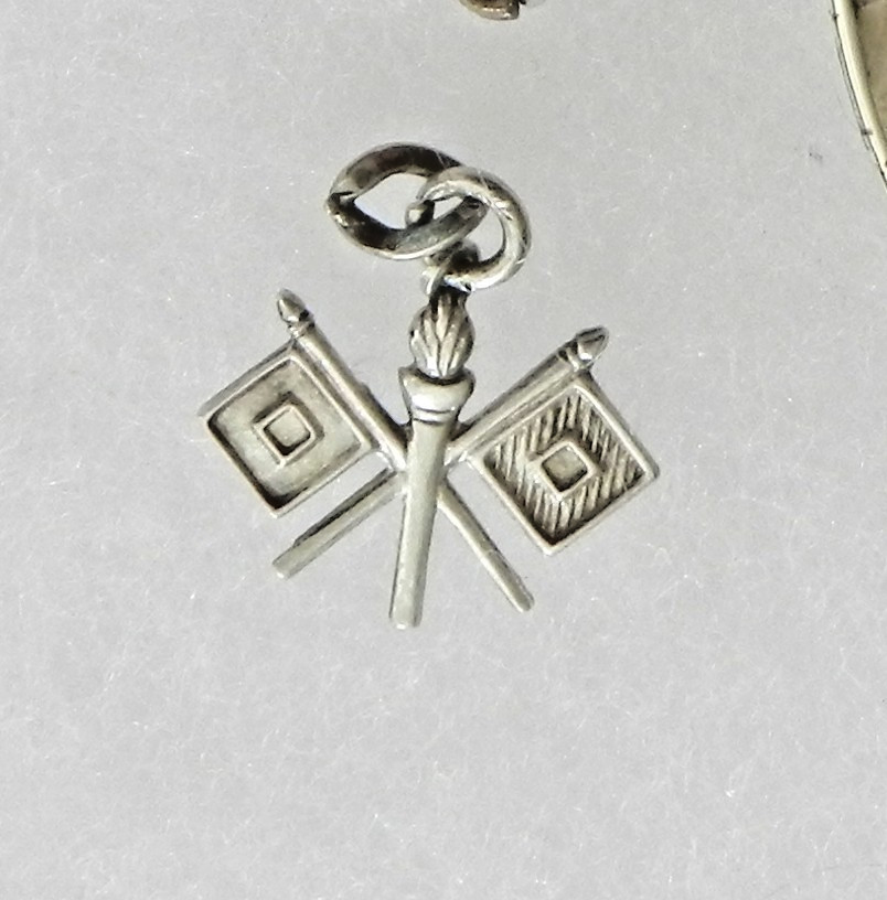 Vintage Sterling Charm – Sailboat-Mortar & Pestle – Not Sure What the Flags Are