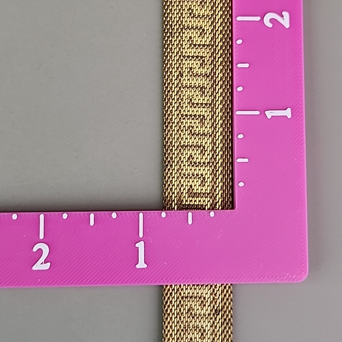 Vintage Mesh Chain Bracelet Victorian Revival Greek Key Tassel Gold Tone 7.25″